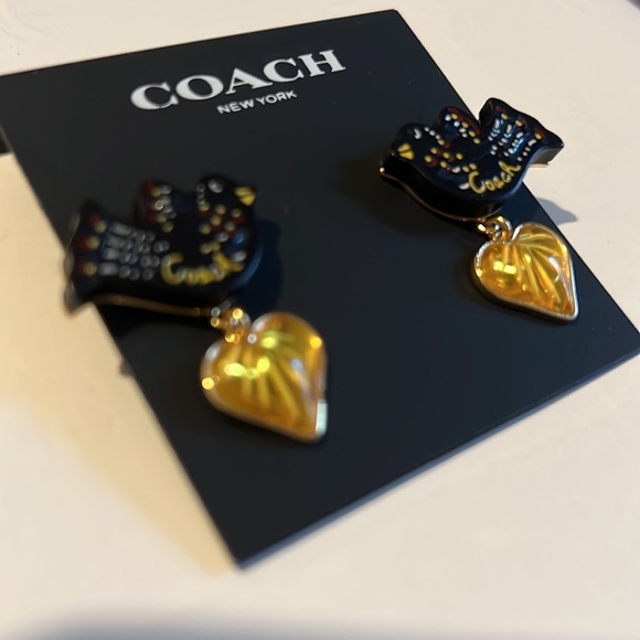 Coach Bird Heart drop Earrings NEW out of stock - Picture 5 of 9